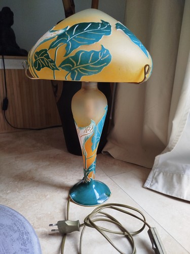 Lampe art déco pâte verre - lampe,